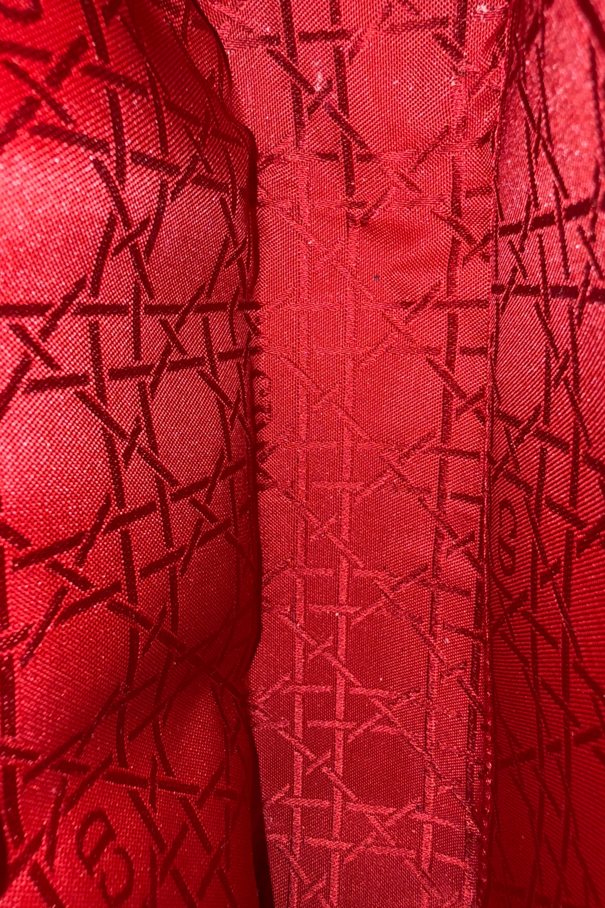 Intérieur de sac Christian Dior vintage - toile rouge